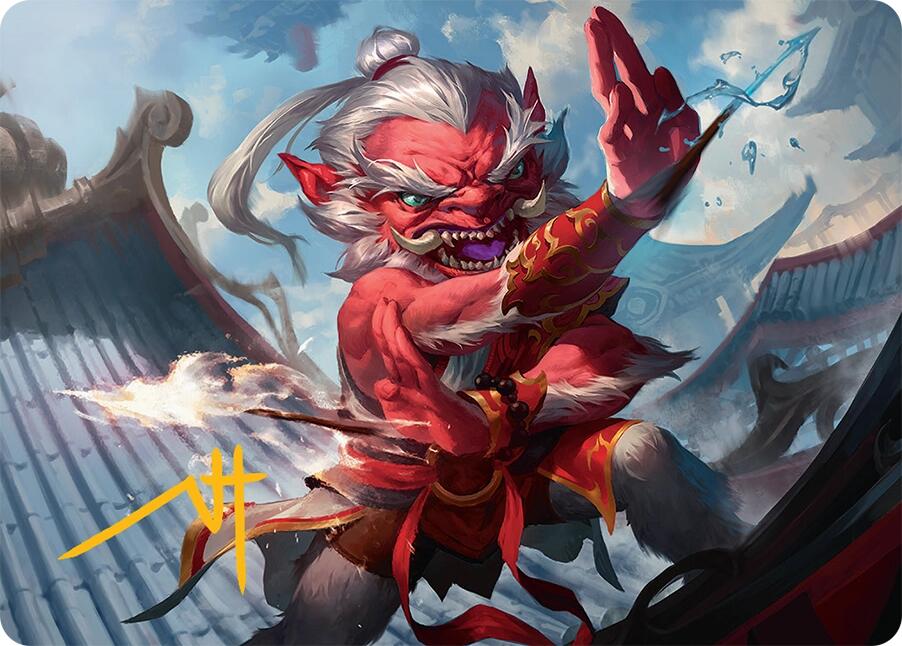 Devoted Duelist Art Card (15/54) (Gold-Stamped Signature) [Tarkir: Dragonstorm Art Series] | Gear Gaming Fayetteville
