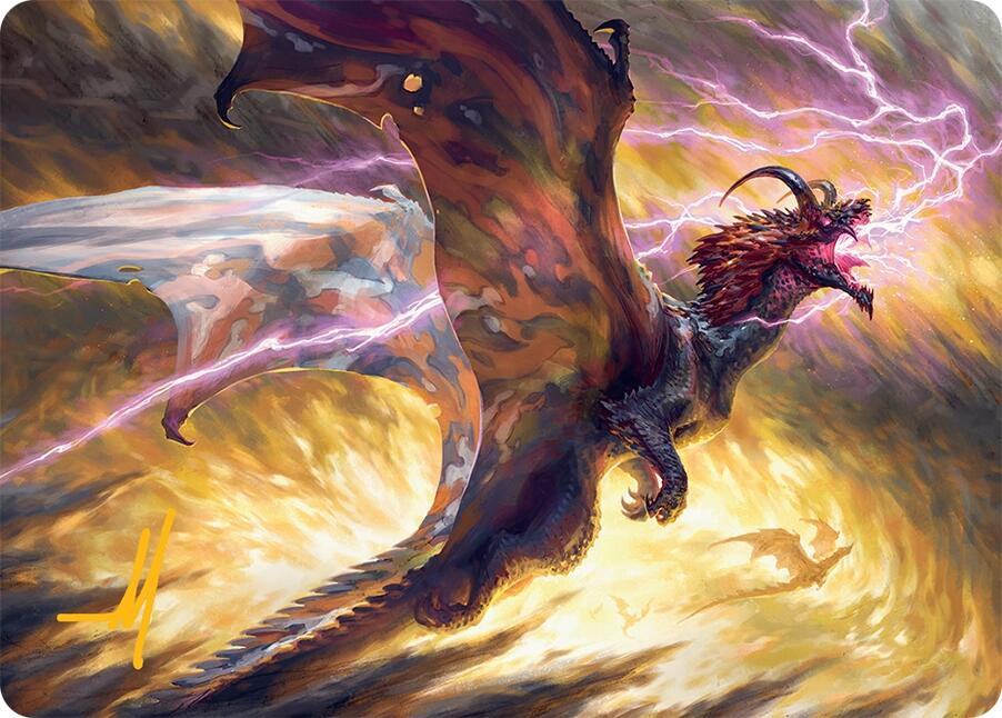Stormscale Scion Art Card (17/54) (Gold-Stamped Signature) [Tarkir: Dragonstorm Art Series] | Gear Gaming Fayetteville