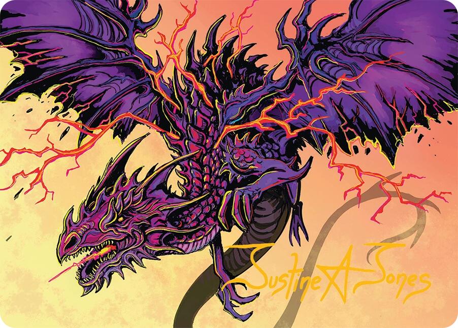 Stormshriek Feral Art Card (35/54) (Gold-Stamped Signature) [Tarkir: Dragonstorm Art Series] | Gear Gaming Fayetteville