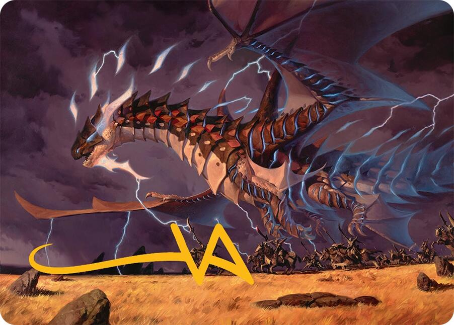 Neriv, Heart of the Storm Art Card (25/54) (Gold-Stamped Signature) [Tarkir: Dragonstorm Art Series] | Gear Gaming Fayetteville