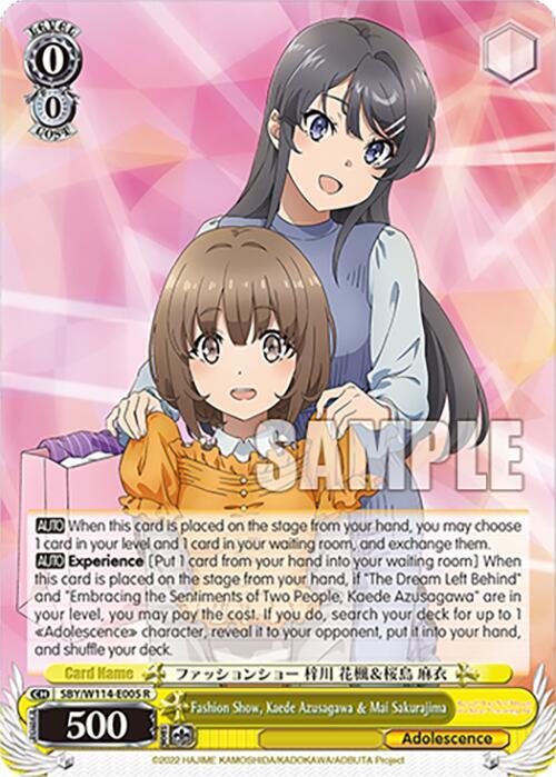 Fashion Show, Kaede Azusagawa & Mai Sakurajima - [Rascal Does Not Dream Series] | Gear Gaming Fayetteville