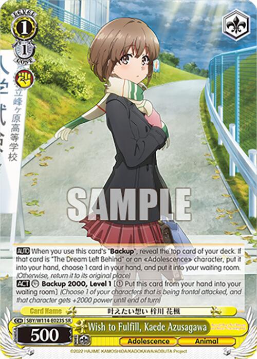 Wish to Fulfill, Kaede Azusagawa (SR) - [Rascal Does Not Dream Series] | Gear Gaming Fayetteville