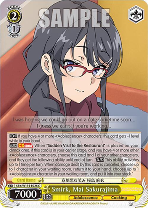 Smirk, Mai Sakurajima - [Rascal Does Not Dream Series] | Gear Gaming Fayetteville