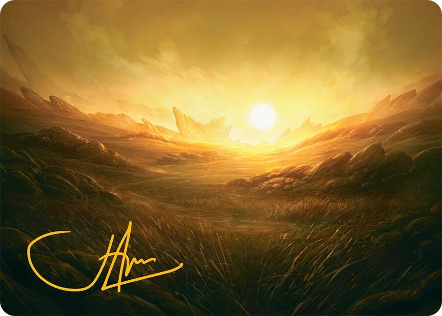 Plains Art Card (31/54) (Gold-Stamped Signature) [Tarkir: Dragonstorm Art Series] | Gear Gaming Fayetteville