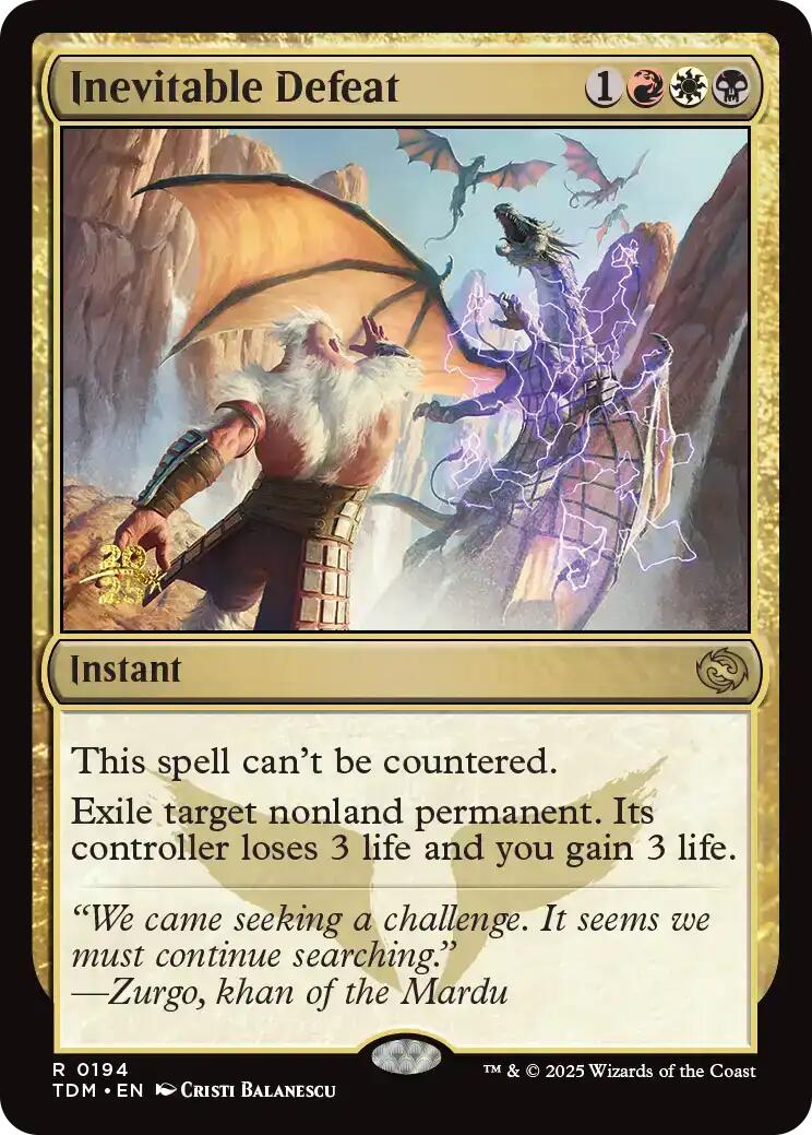 Inevitable Defeat [Tarkir: Dragonstorm Prerelease Promos] | Gear Gaming Fayetteville