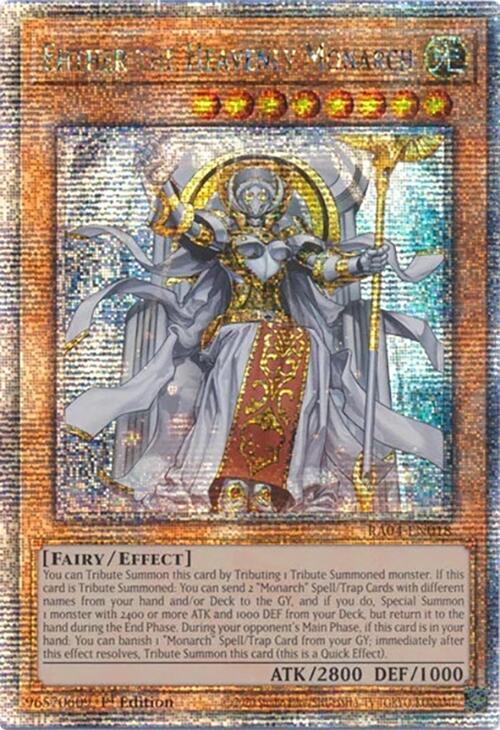 Ehther the Heavenly Monarch [RA04-EN018] Quarter Century Secret Rare | Gear Gaming Fayetteville