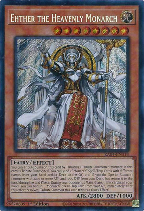 Ehther the Heavenly Monarch [RA04-EN018] Secret Rare | Gear Gaming Fayetteville