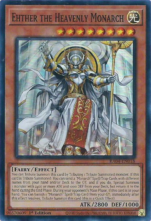 Ehther the Heavenly Monarch [RA04-EN018] Super Rare | Gear Gaming Fayetteville