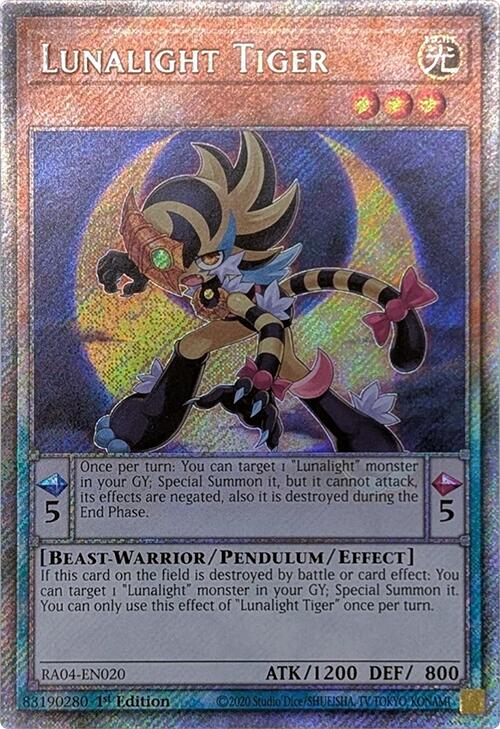Lunalight Tiger [RA04-EN020] Platinum Secret Rare | Gear Gaming Fayetteville
