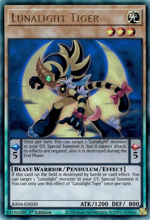 Lunalight Tiger [RA04-EN020] Prismatic Ultimate Rare | Gear Gaming Fayetteville