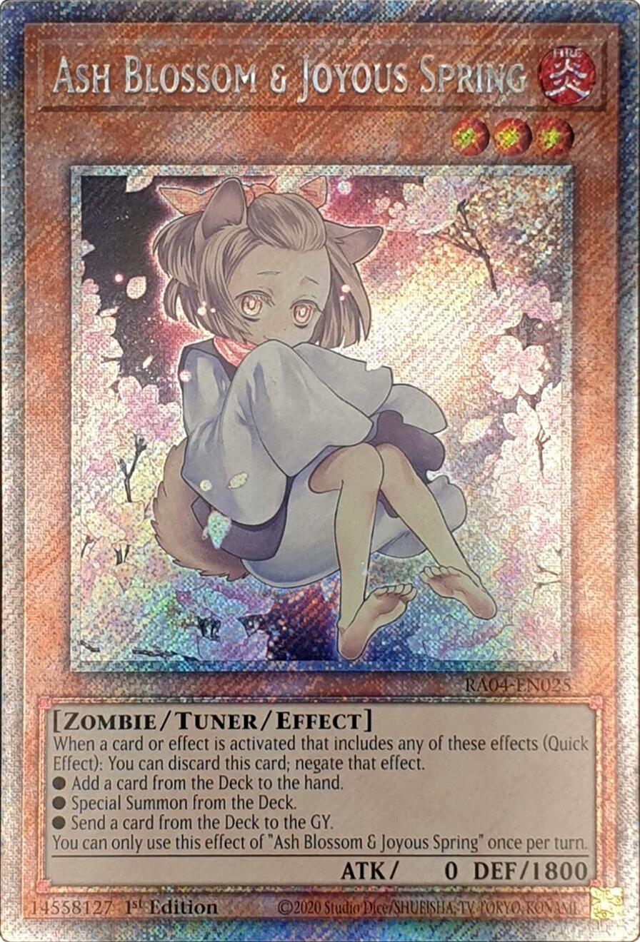 Ash Blossom & Joyous Spring (Alternate Art) [RA04-EN025] Platinum Secret Rare | Gear Gaming Fayetteville