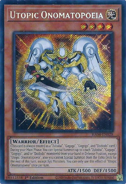 Utopic Onomatopoeia [RA04-EN028] Secret Rare | Gear Gaming Fayetteville