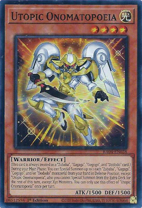 Utopic Onomatopoeia [RA04-EN028] Super Rare | Gear Gaming Fayetteville