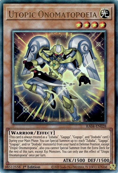 Utopic Onomatopoeia [RA04-EN028] Ultimate Rare | Gear Gaming Fayetteville