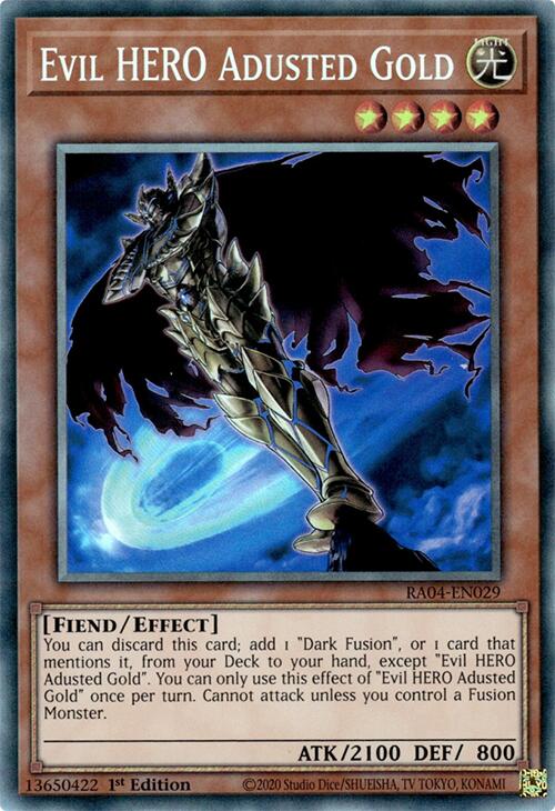 Evil HERO Adusted Gold [RA04-EN029] Prismatic Collector's Rare | Gear Gaming Fayetteville
