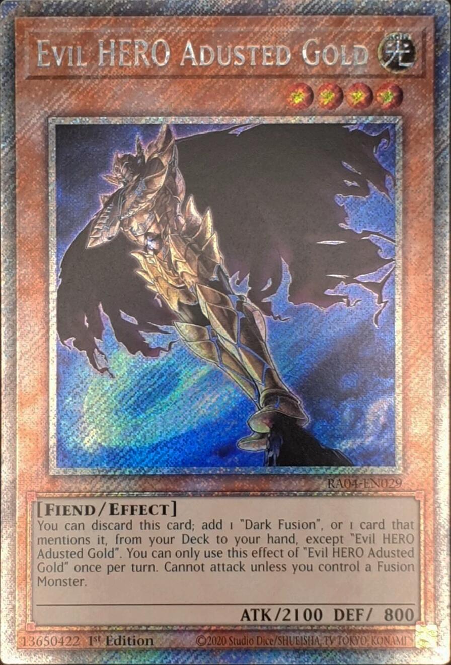 Evil HERO Adusted Gold [RA04-EN029] Platinum Secret Rare | Gear Gaming Fayetteville