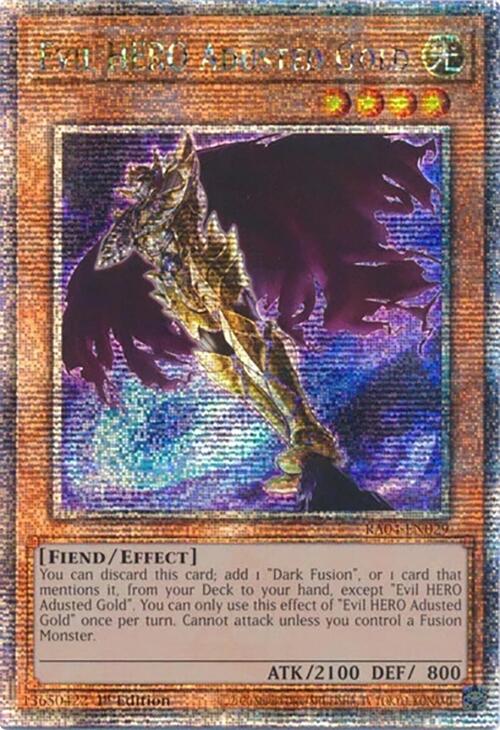 Evil HERO Adusted Gold [RA04-EN029] Quarter Century Secret Rare | Gear Gaming Fayetteville