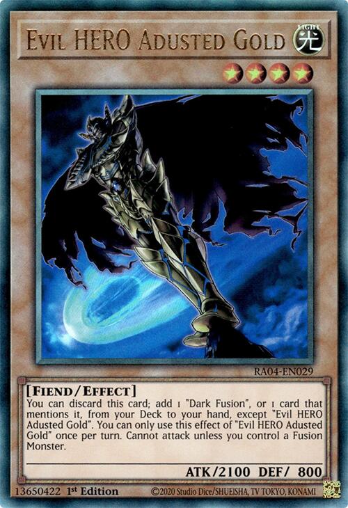 Evil HERO Adusted Gold [RA04-EN029] Prismatic Ultimate Rare | Gear Gaming Fayetteville