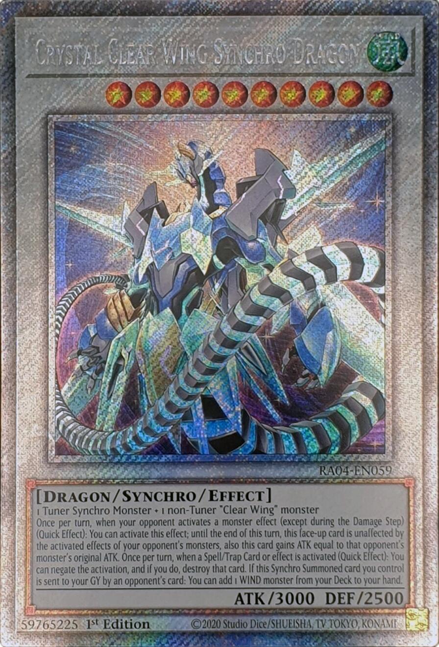 Crystal Clear Wing Synchro Dragon [RA04-EN059] Platinum Secret Rare | Gear Gaming Fayetteville