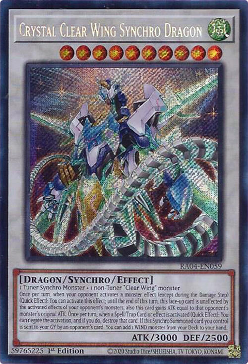 Crystal Clear Wing Synchro Dragon [RA04-EN059] Secret Rare | Gear Gaming Fayetteville