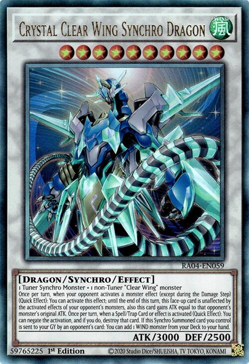 Crystal Clear Wing Synchro Dragon [RA04-EN059] Prismatic Ultimate Rare | Gear Gaming Fayetteville