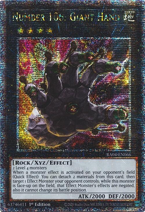 Number 106: Giant Hand [RA04-EN066] Quarter Century Secret Rare | Gear Gaming Fayetteville