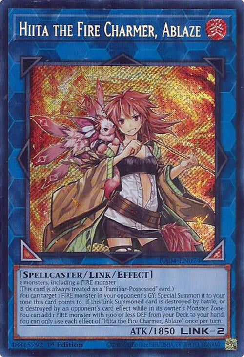 Hiita the Fire Charmer, Ablaze [RA04-EN074] Secret Rare | Gear Gaming Fayetteville
