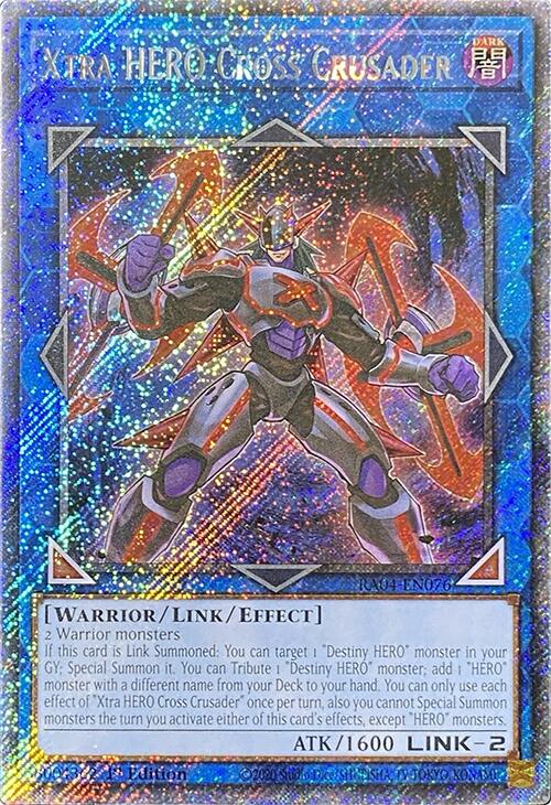 Xtra HERO Cross Crusader [RA04-EN076] Platinum Secret Rare | Gear Gaming Fayetteville