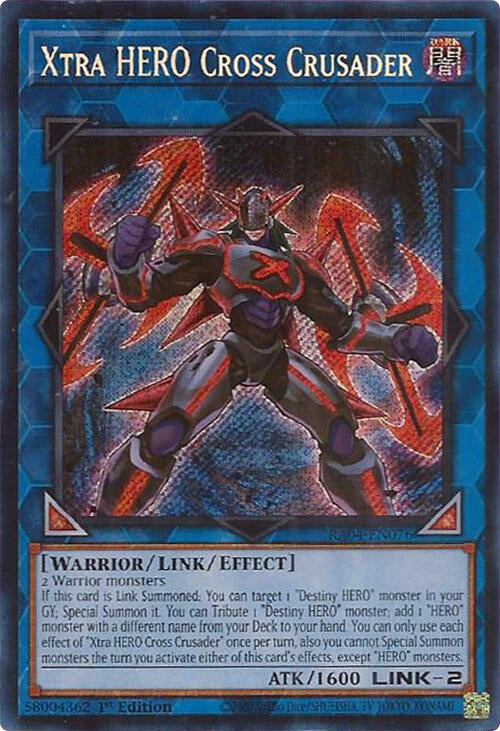 Xtra HERO Cross Crusader [RA04-EN076] Secret Rare | Gear Gaming Fayetteville