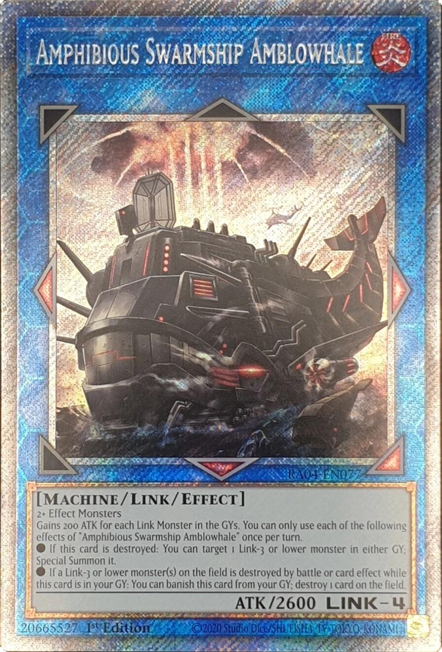 Amphibious Swarmship Amblowhale [RA04-EN077] Platinum Secret Rare | Gear Gaming Fayetteville