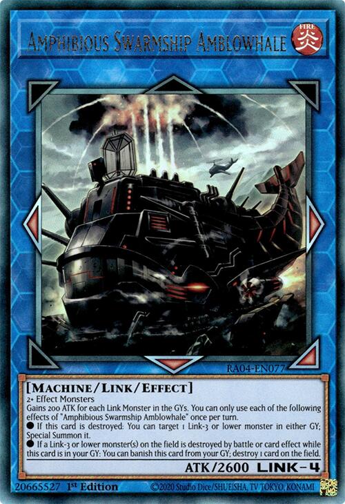 Amphibious Swarmship Amblowhale [RA04-EN077] Prismatic Ultimate Rare | Gear Gaming Fayetteville