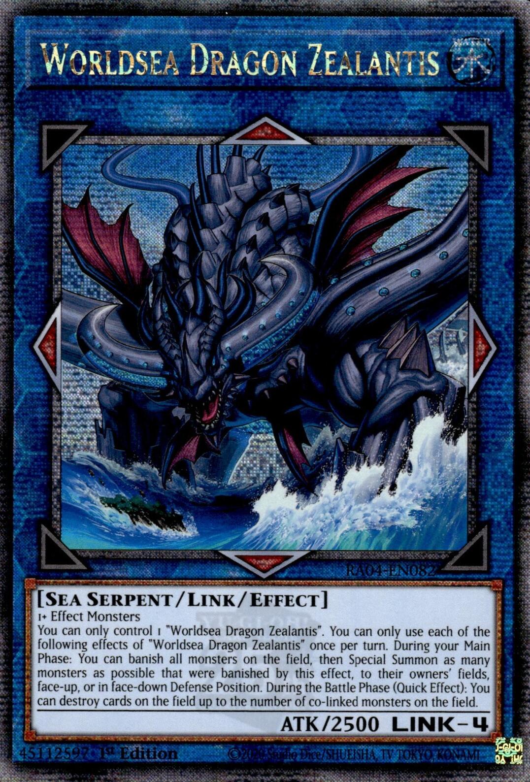 Worldsea Dragon Zealantis [RA04-EN082] Quarter Century Secret Rare | Gear Gaming Fayetteville