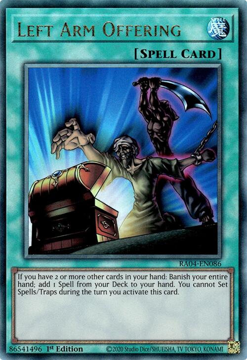 Left Arm Offering [RA04-EN086] Prismatic Ultimate Rare | Gear Gaming Fayetteville
