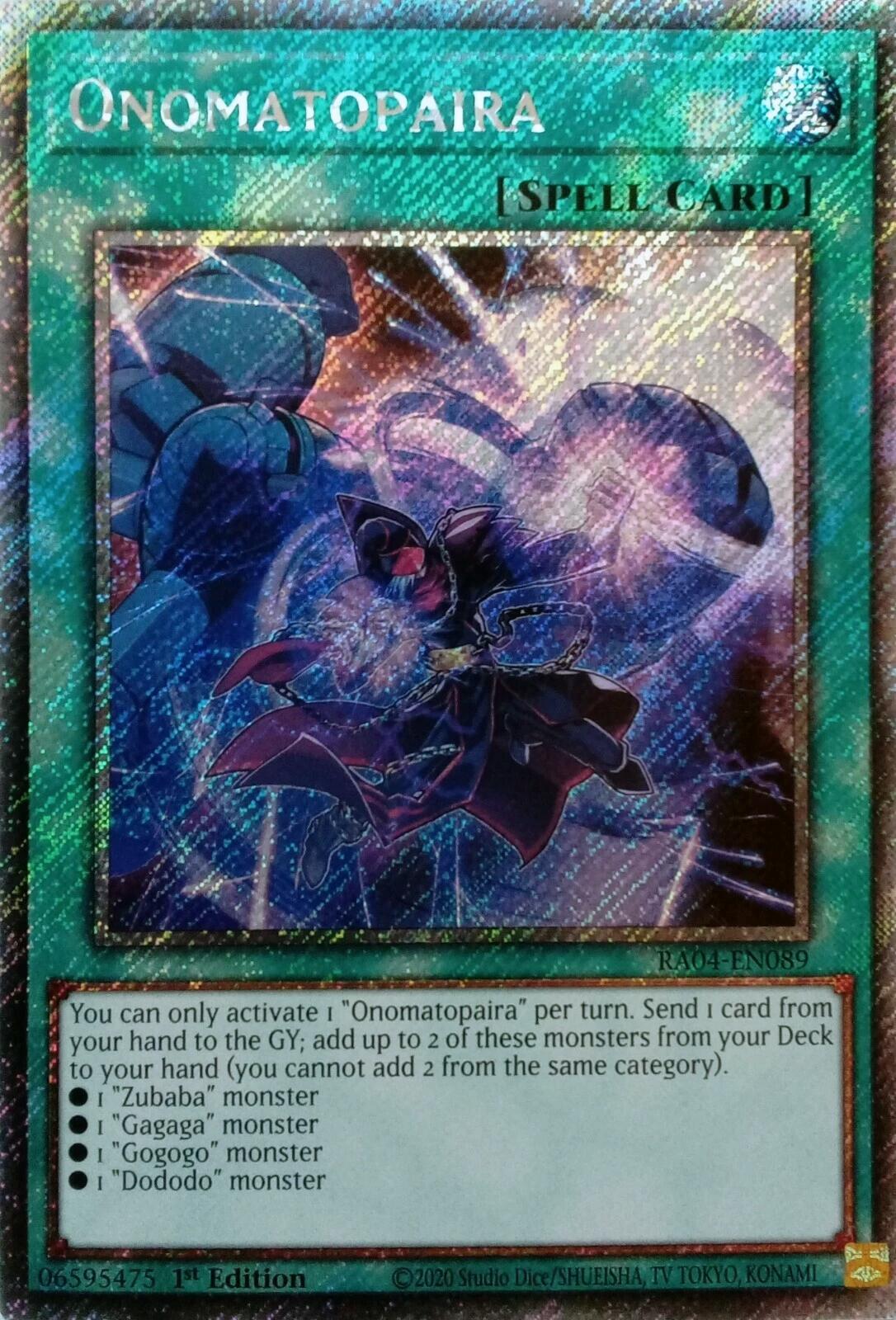 Onomatopaira [RA04-EN089] Platinum Secret Rare | Gear Gaming Fayetteville