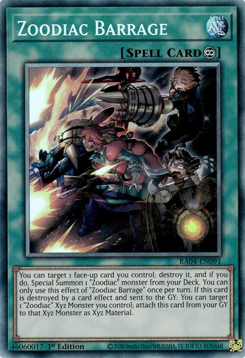 Zoodiac Barrage [RA04-EN091] Prismatic Collector's Rare | Gear Gaming Fayetteville