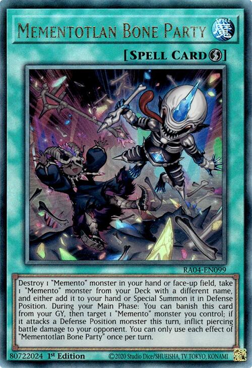 Mementotlan Bone Party [RA04-EN099] Prismatic Ultimate Rare | Gear Gaming Fayetteville