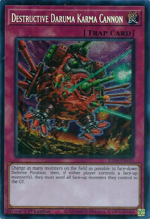 Destructive Daruma Karma Cannon [RA04-EN103] Secret Rare | Gear Gaming Fayetteville