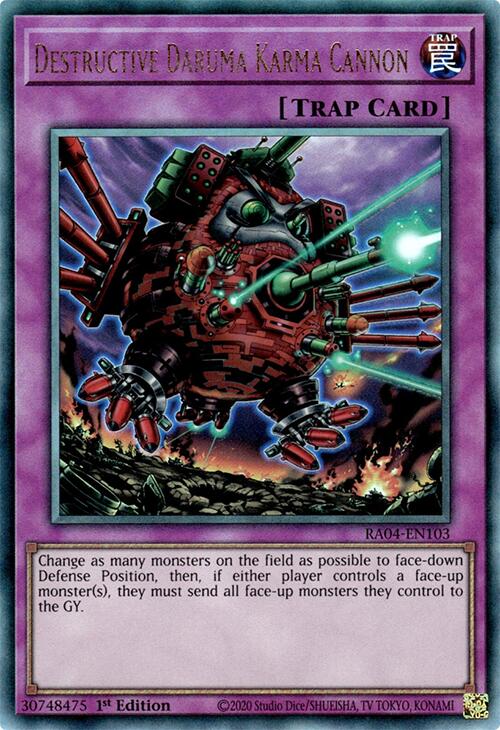 Destructive Daruma Karma Cannon [RA04-EN103] Prismatic Ultimate Rare | Gear Gaming Fayetteville