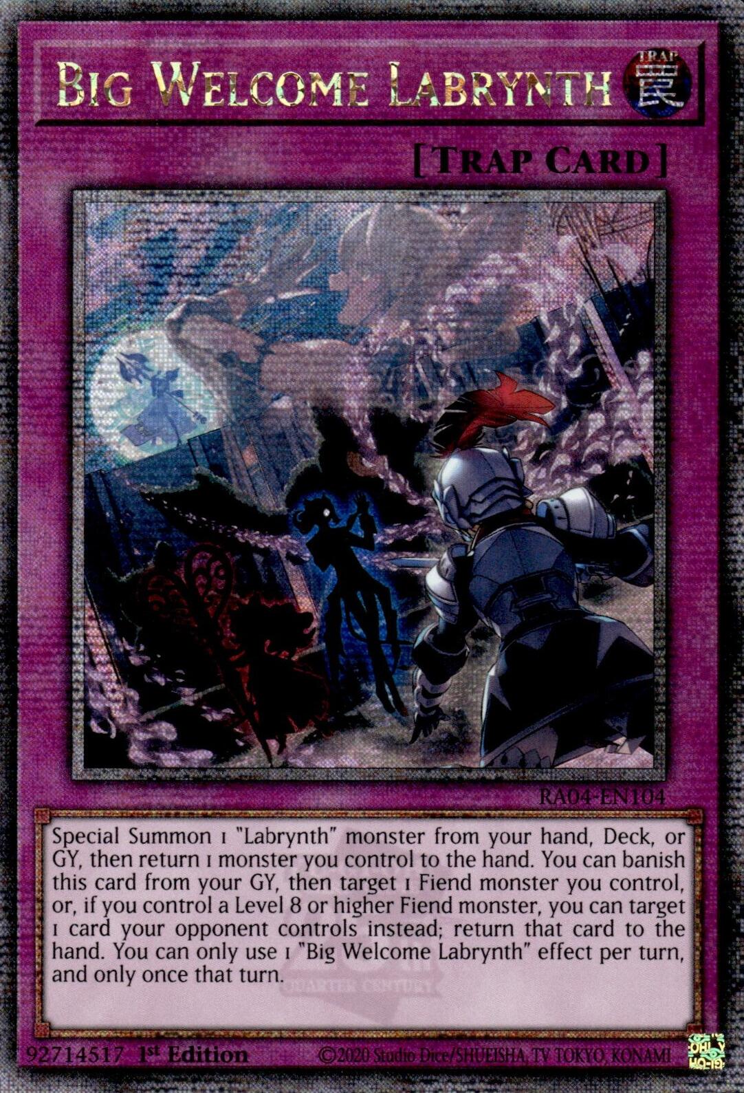 Big Welcome Labrynth [RA04-EN104] Quarter Century Secret Rare | Gear Gaming Fayetteville