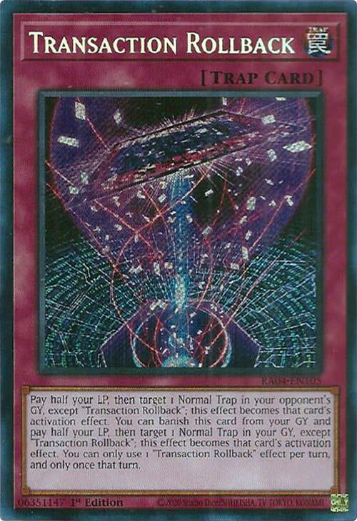 Transaction Rollback [RA04-EN105] Secret Rare | Gear Gaming Fayetteville