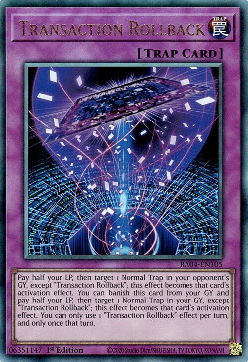 Transaction Rollback [RA04-EN105] Prismatic Ultimate Rare | Gear Gaming Fayetteville