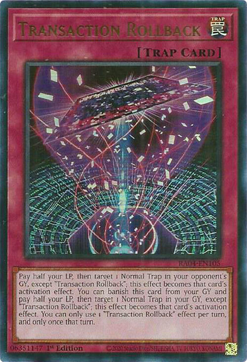 Transaction Rollback [RA04-EN105] Ultra Rare | Gear Gaming Fayetteville