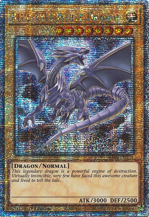 Blue-Eyes White Dragon (8th Art) [RA04-EN108] Quarter Century Secret Rare | Gear Gaming Fayetteville