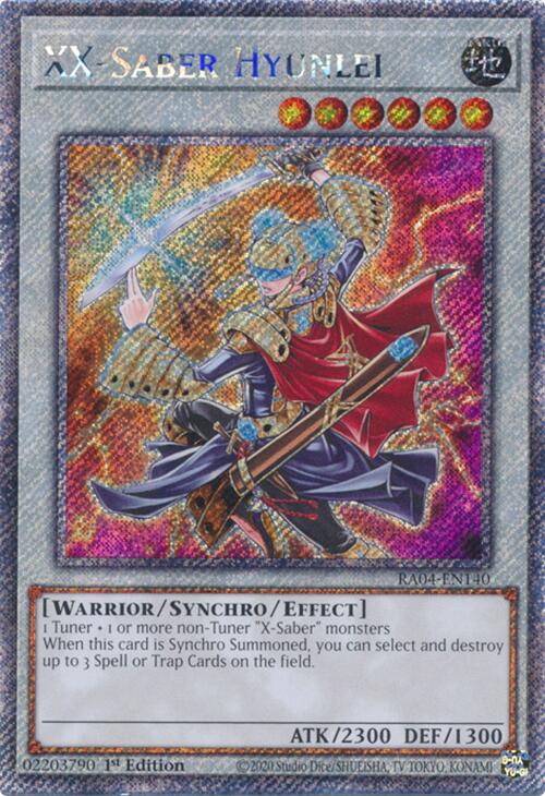 XX-Saber Hyunlei [RA04-EN140] Platinum Secret Rare | Gear Gaming Fayetteville