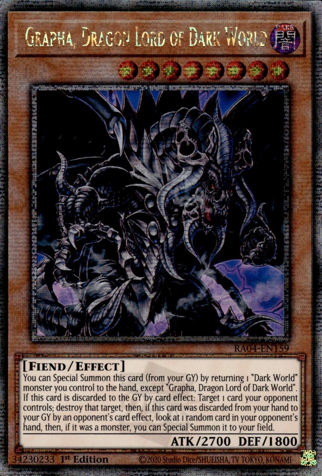 Grapha, Dragon Lord of Dark World [RA04-EN159] Quarter Century Secret Rare | Gear Gaming Fayetteville