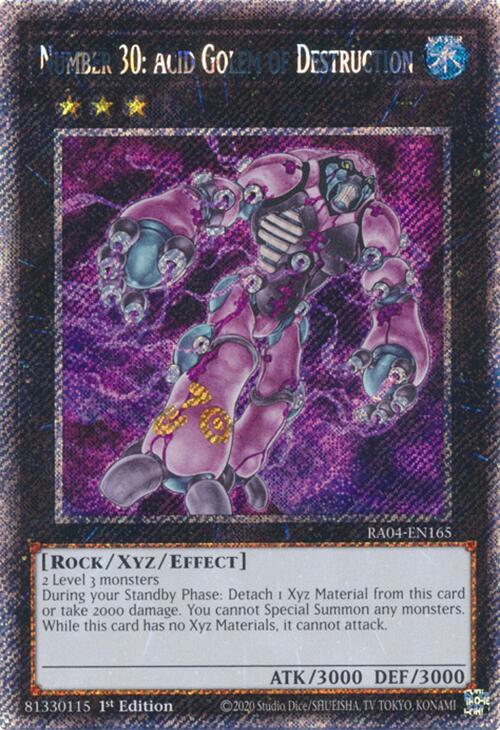 Number 30: Acid Golem of Destruction [RA04-EN165] Platinum Secret Rare | Gear Gaming Fayetteville