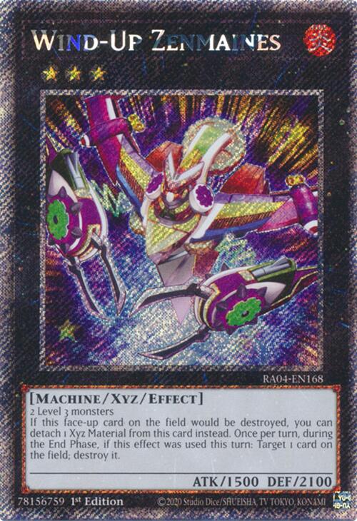 Wind-Up Zenmaines [RA04-EN168] Platinum Secret Rare | Gear Gaming Fayetteville