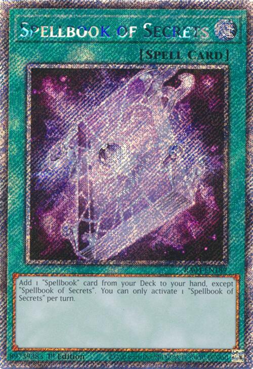Spellbook of Secrets [RA04-EN189] Platinum Secret Rare | Gear Gaming Fayetteville