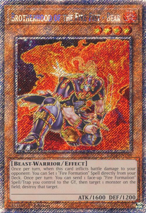 Brotherhood of the Fire Fist - Bear [RA04-EN198] Platinum Secret Rare | Gear Gaming Fayetteville