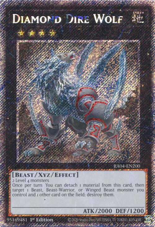 Diamond Dire Wolf [RA04-EN200] Platinum Secret Rare | Gear Gaming Fayetteville